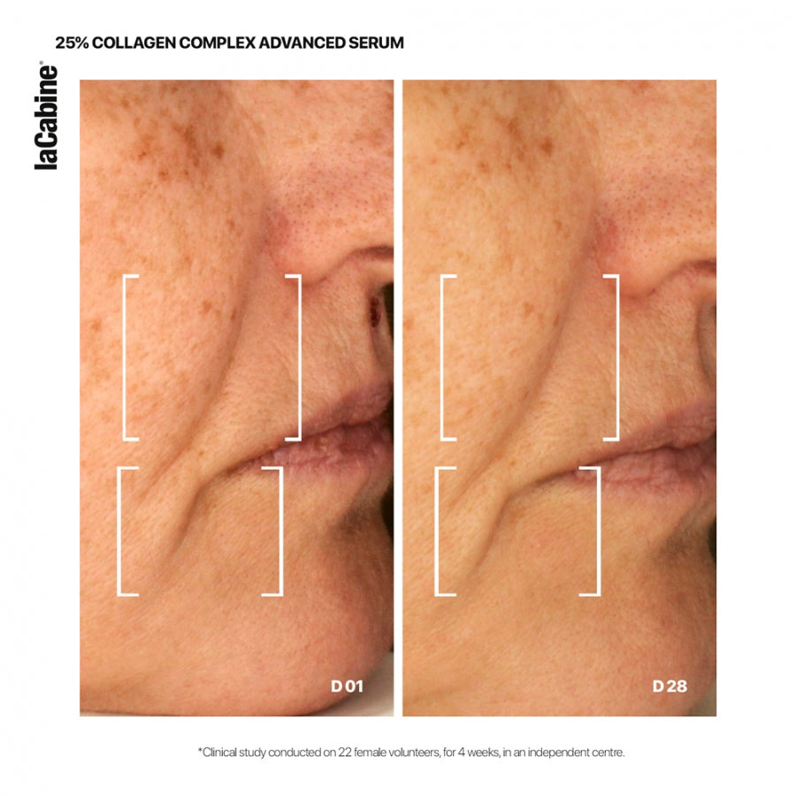 ლა კაბინი-ს სახის კანის შრატი Advance სერიიდან 25%-იანი კოლაგენით და რეტინალით